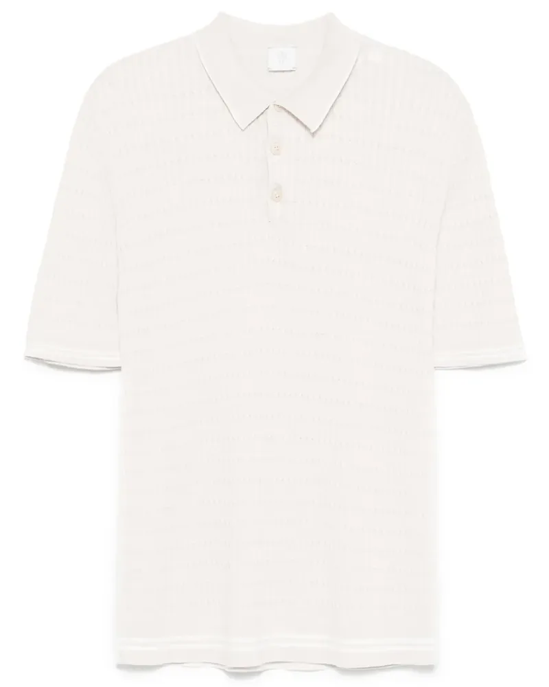 Eleventy Poloshirt mit Zopfmuster - Nude Nude