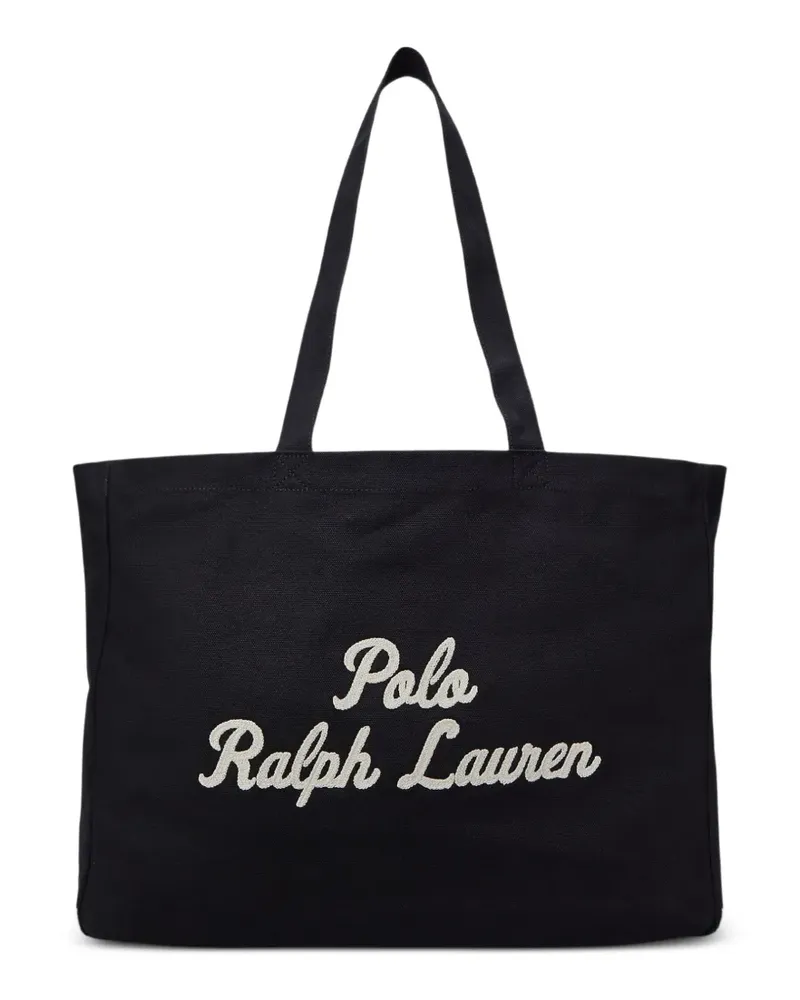Ralph Lauren logo-embroidered canvas tote bag - Schwarz Schwarz