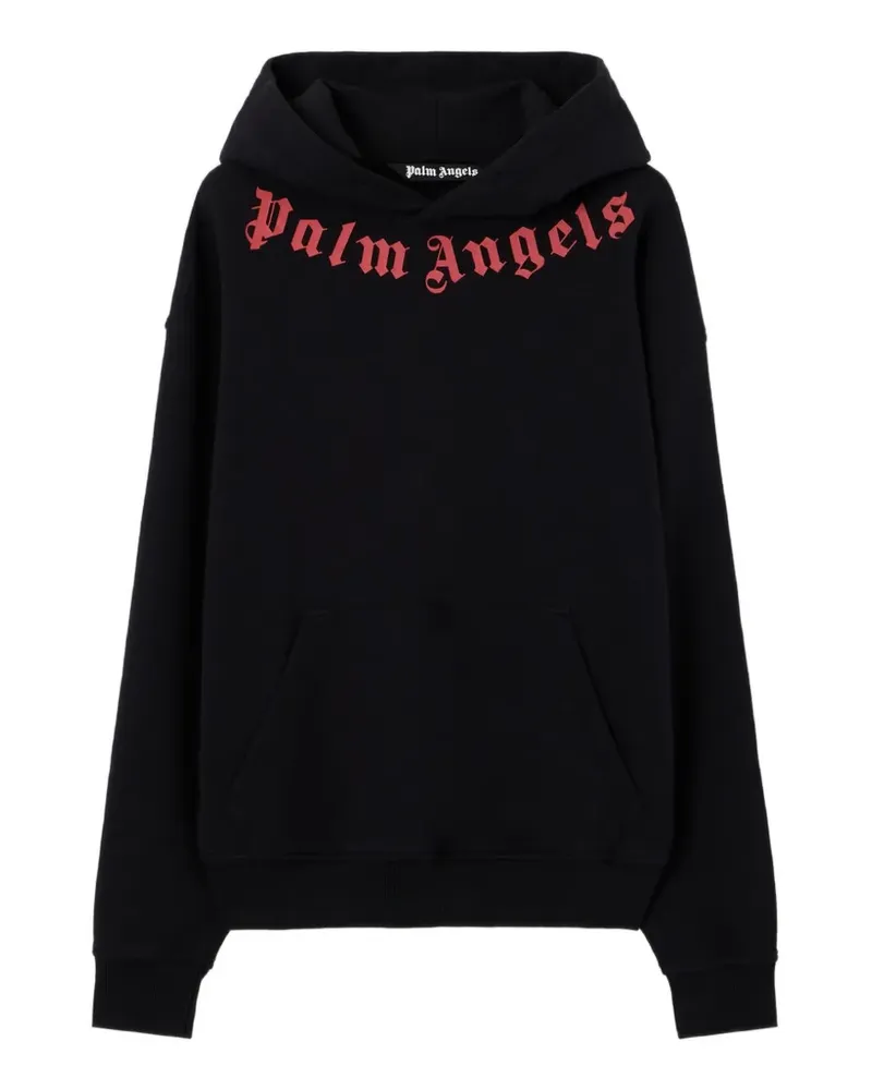 Palm Angels Hoodie mit Kragen-Logo - Schwarz Schwarz