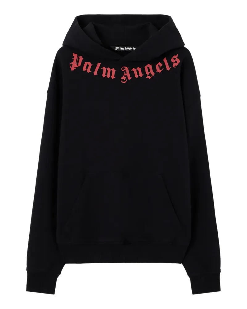 Palm Angels Hoodie mit Kragen-Logo - Schwarz Schwarz