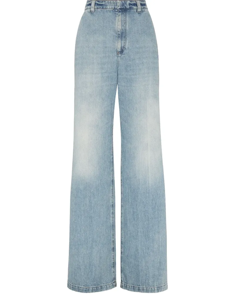 Brunello Cucinelli Weite High-Rise-Jeans - Blau Blau
