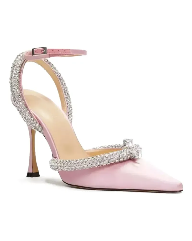 Mach & Mach crystal-embellished ankle-strap pumps - Rosa Rosa