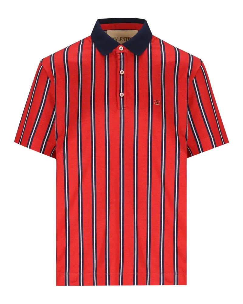 Valentino Garavani stripe-print polo shirt - Rot Rot