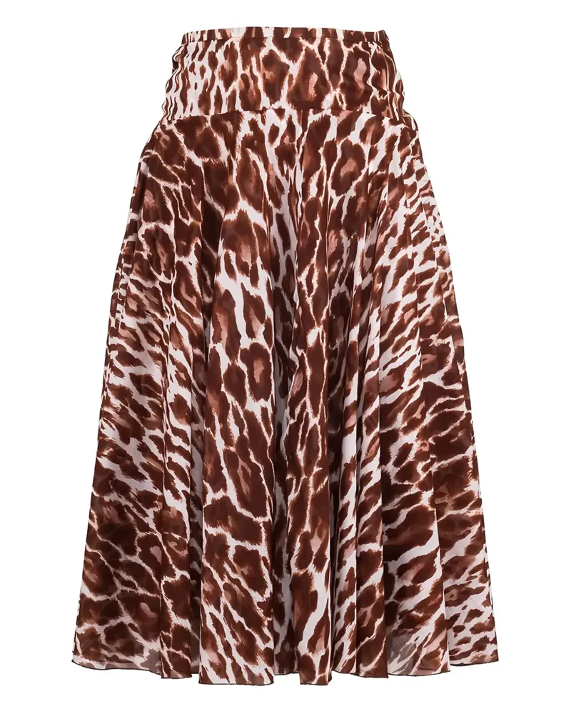 Samantha Sung Aster Midirock mit Leoparden-Print - Braun Braun
