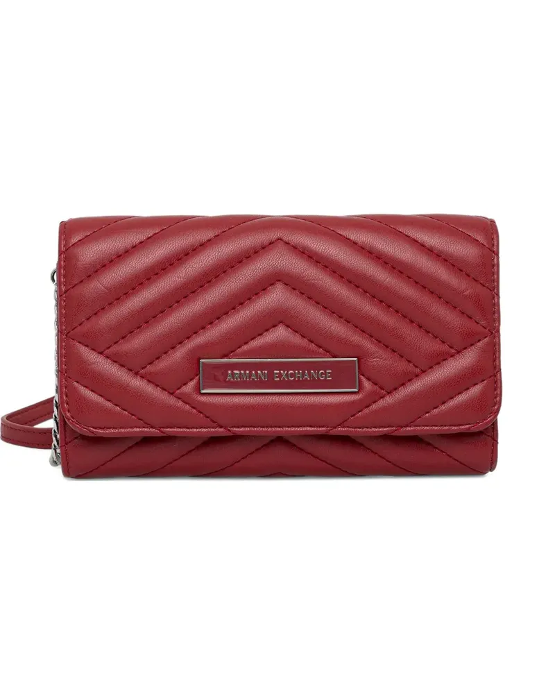 Armani Exchange logo-plaque quilted clutch bag - Rot Rot
