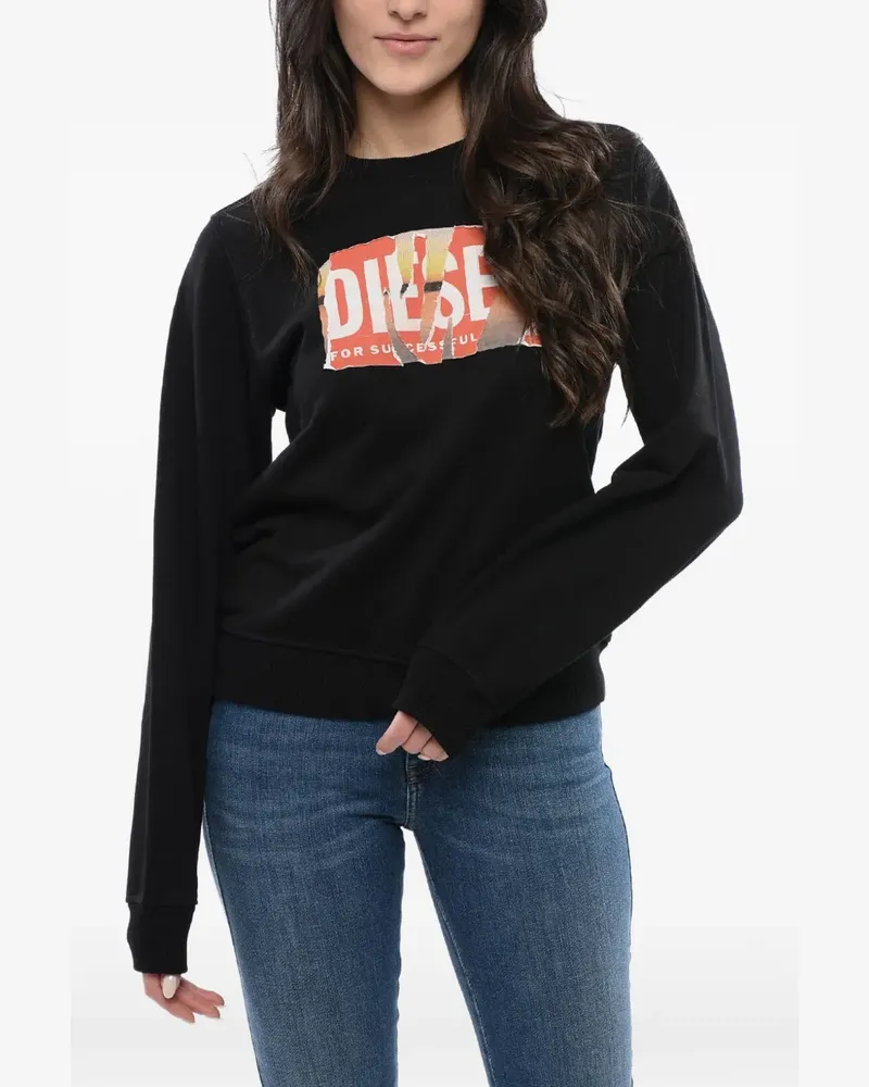 Diesel Pullover mit Logo-Print - Schwarz Schwarz