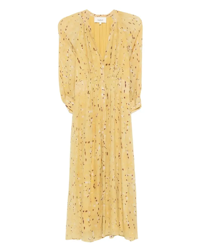 ba&sh Karla Kleid mit Falten - Gelb Gelb