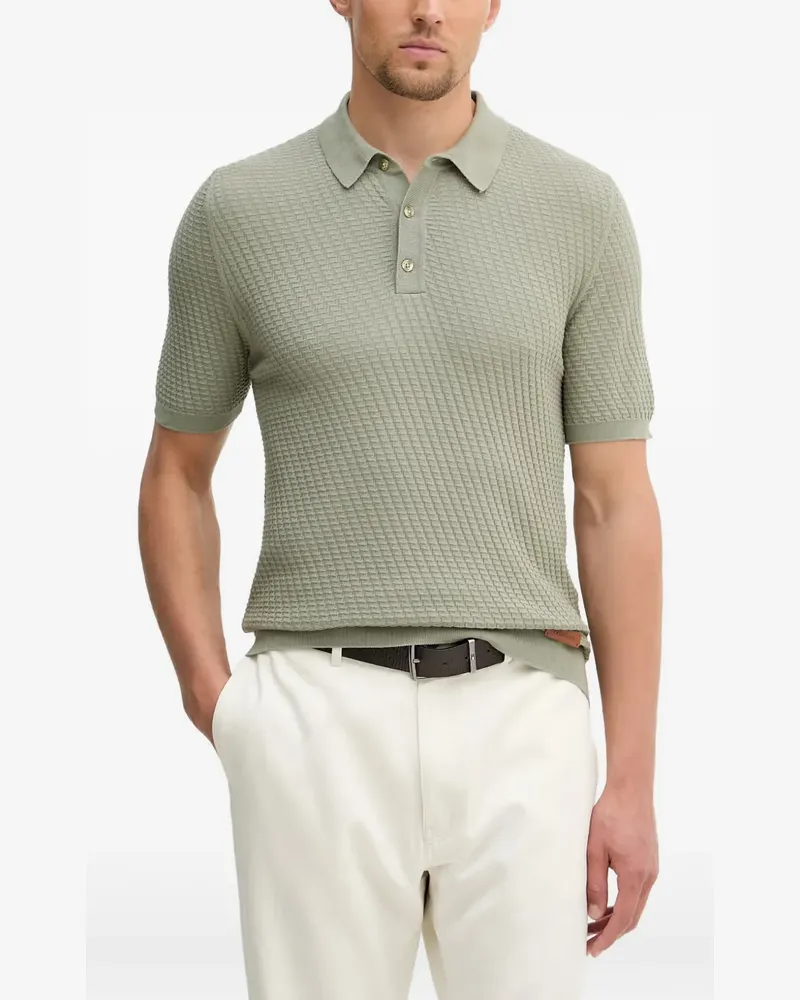Trussardi textured-knit polo shirt - Grün Grün