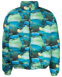 ERL Gesteppte Jacke mit Print Blau