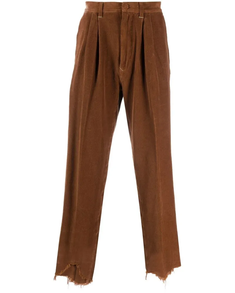 Incotex Cordhose mit ungesäumten Kanten - Braun Braun