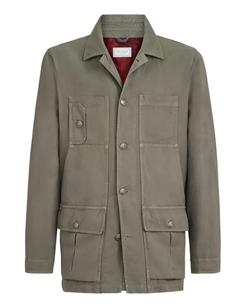 Brunello Cucinelli Jacke aus Baumwolle und Leinen - Grün Grün