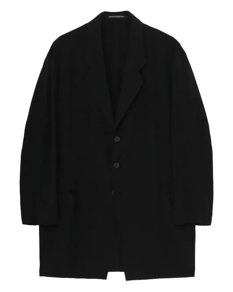 Yohji Yamamoto Einreihige Jacke - Schwarz Schwarz