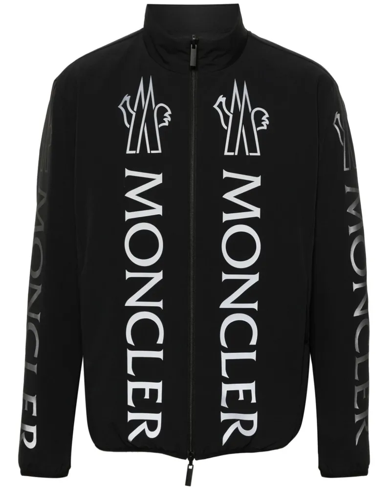 Moncler Gefütterte Ponset Jacke mit Logo-Print - Schwarz Schwarz