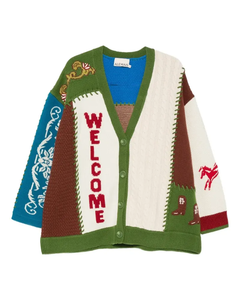 ALEMAIS Cardigan im Patchwork-Look - Braun Braun