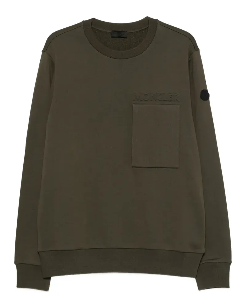 Moncler Sweatshirt mit Logo-Prägung - Grün Grün