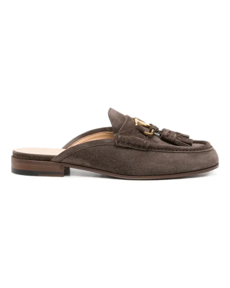 Valentino Garavani Flache VLogo Signature Mules mit Quastendetail - Braun Braun