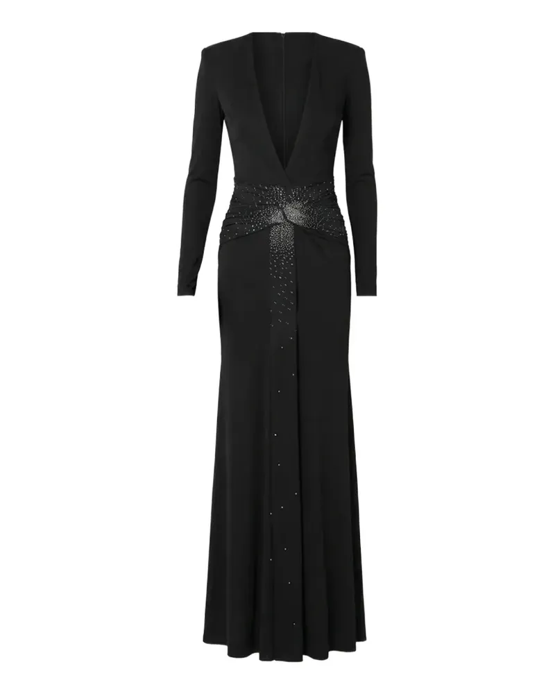 The New Arrivals Ilkyaz Ozel Azure embellished ruched maxi dress - Schwarz Schwarz
