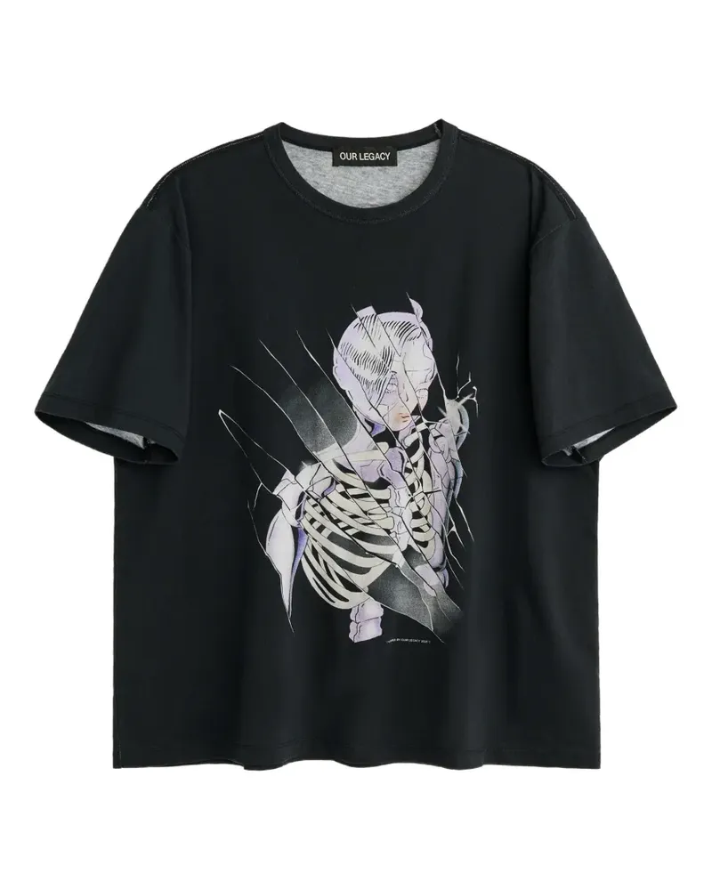Our Legacy T-Shirt mit Print - Schwarz Schwarz