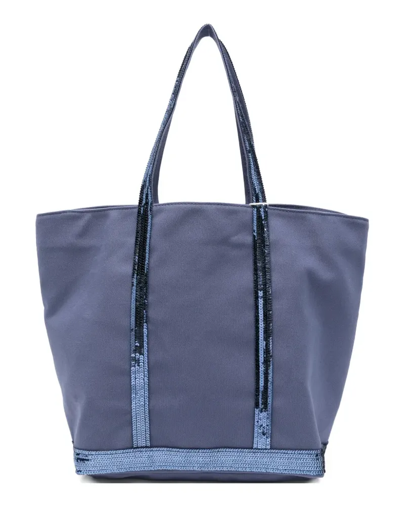 Vanessa Bruno Große Cabas Tote Bag mit Pailletten - Blau Blau