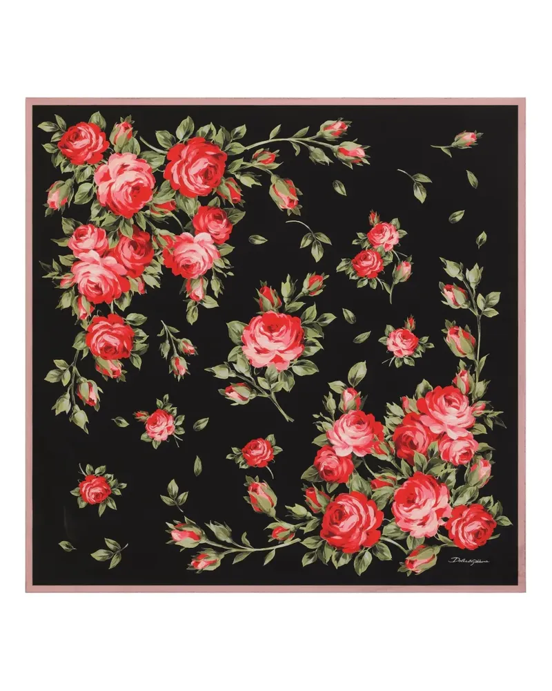 Dolce & Gabbana floral-print scarf - Schwarz Schwarz