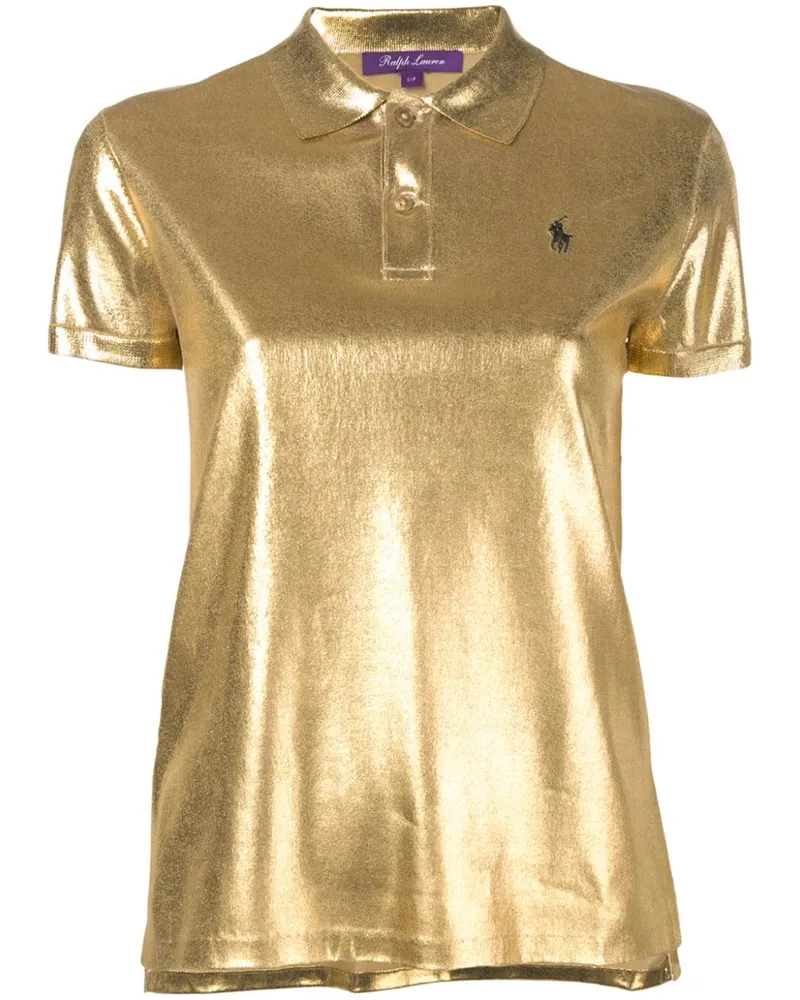 Ralph Lauren Poloshirt aus Seiden-Lamé - Gold Gold