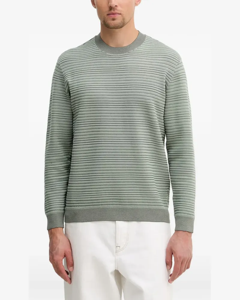 Armani Exchange Polo-Sweatshirt mit Querstreifen - Grün Grün
