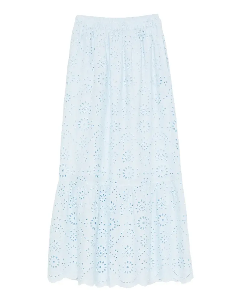 MC2 Saint Barth Jenny broderie-anglaise tiered maxi skirt - Blau Blau
