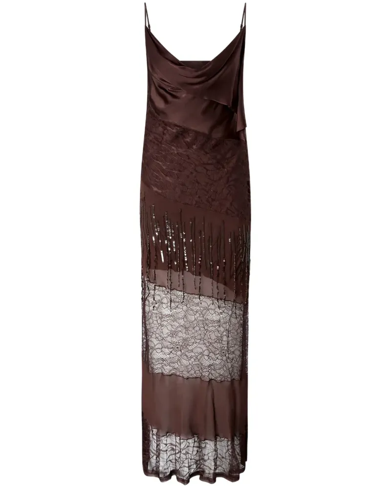 Pinko Maxikleid mit Kontrasteinsatz - Braun Braun