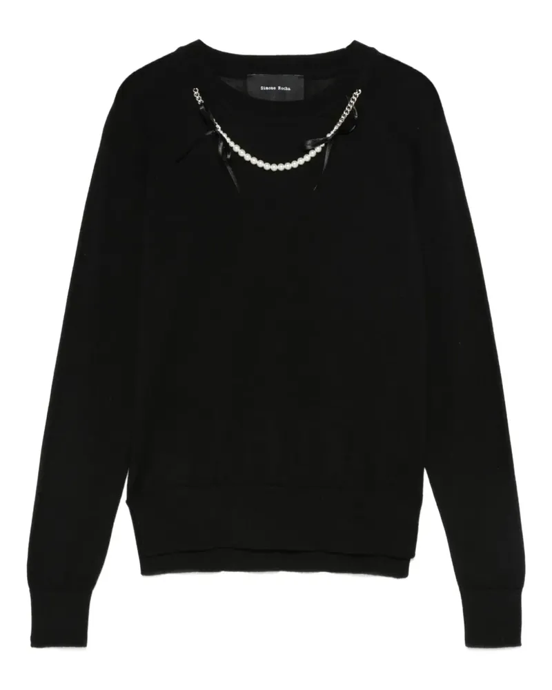Simone Rocha Pullover mit Perlen - Schwarz Schwarz