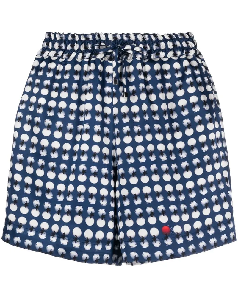 Kiton Shorts mit Print - Blau Blau