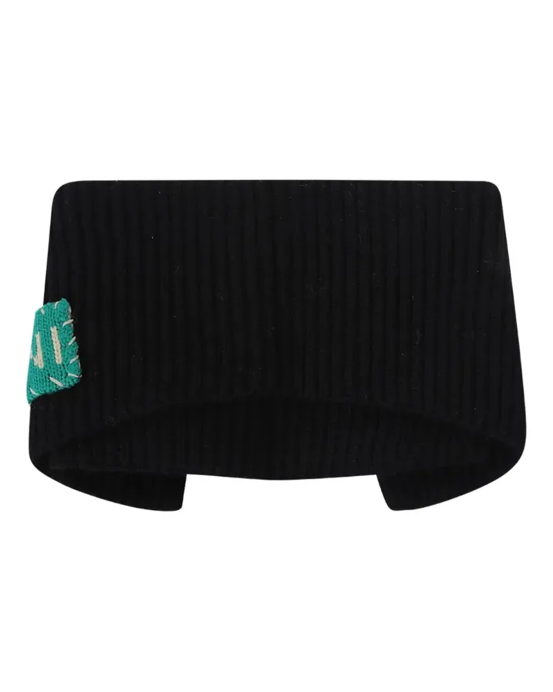 Marni knit logo-patch scarf - Schwarz Schwarz