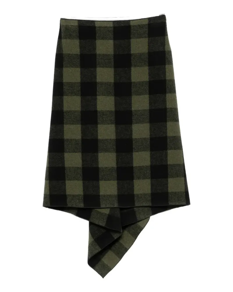 N° 21 check-pattern midi skirt - Grün Grün