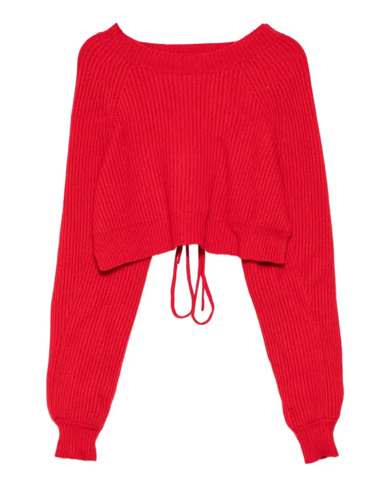 Yohji Yamamoto Rückenfreier Supreme Cropped-Pullover - Rot Rot