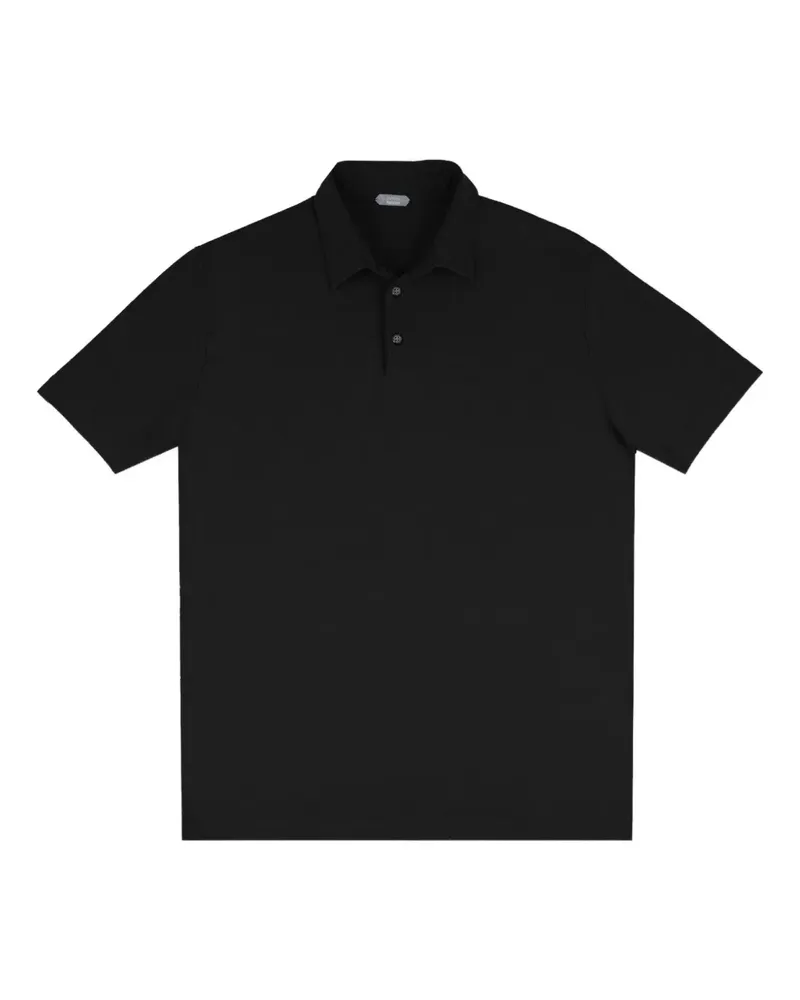 Zanone button polo shirt - Schwarz Schwarz