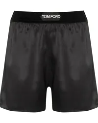 Tom Ford Shorts aus Seide mit Logo Schwarz