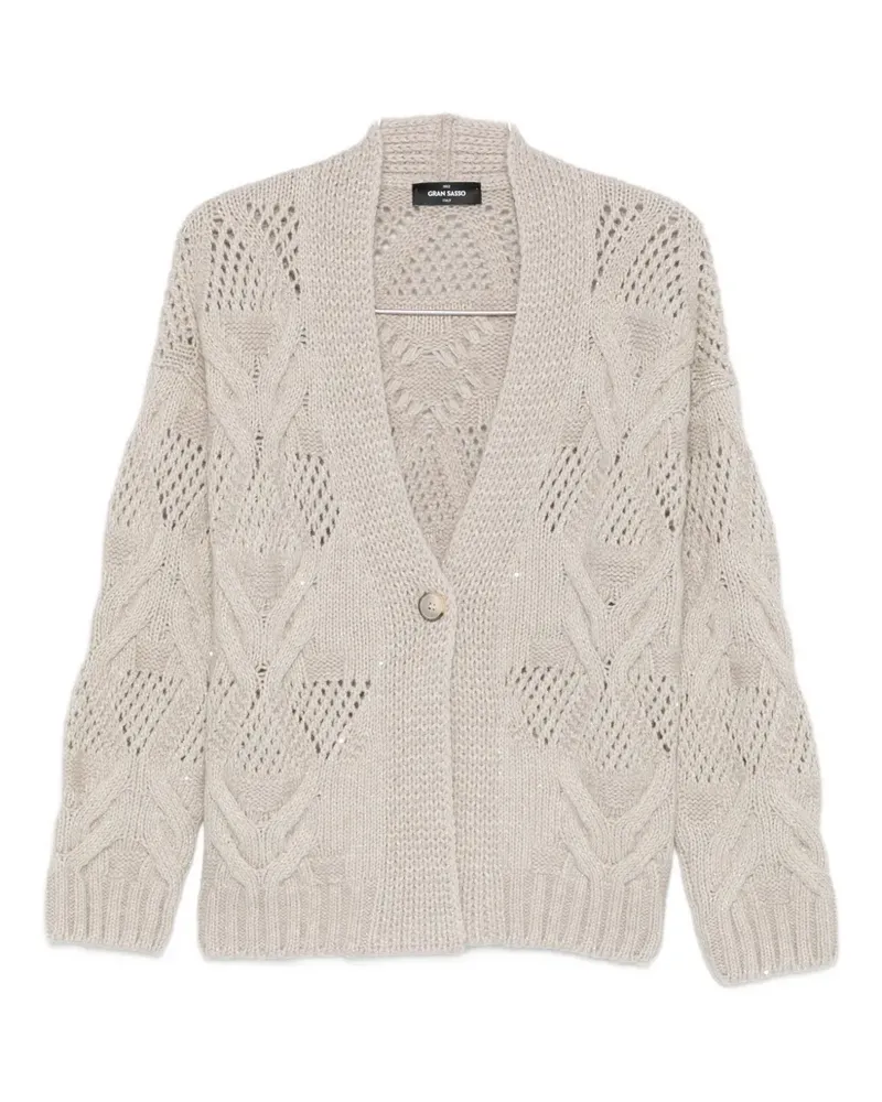 Gran Sasso cable-knit button-fastening cardigan - Nude Nude