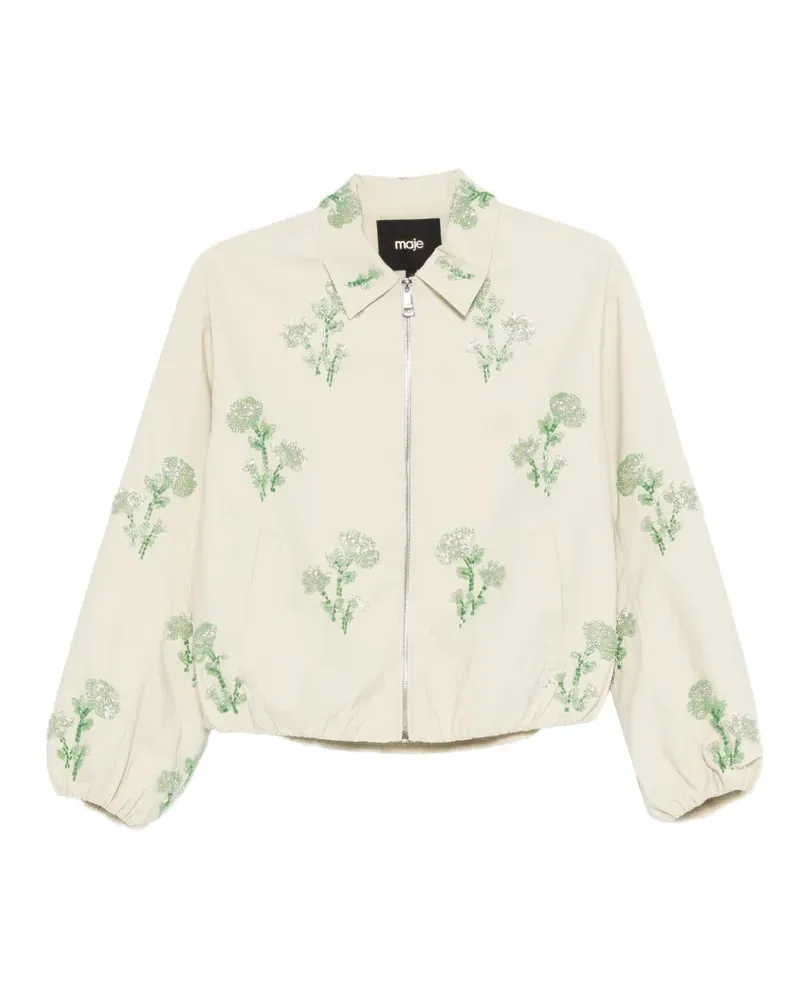 Maje Jacke mit Blumenmuster - Nude Nude