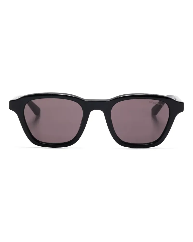 Montblanc Sonnenbrille mit eckigem Gestell - Schwarz Schwarz