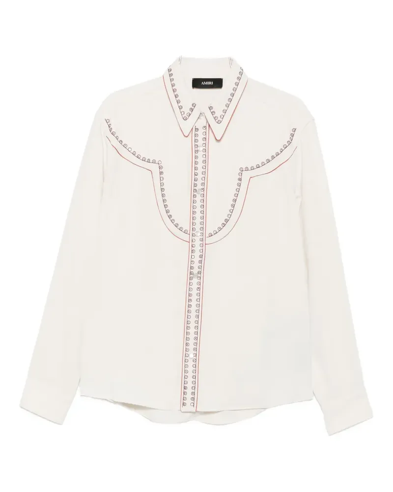 Amiri eyelet-embellished Western shirt - Nude Nude