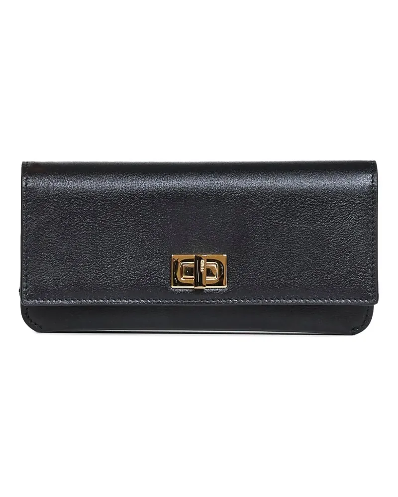 Fendi twist-lock leather wallet - Schwarz Schwarz