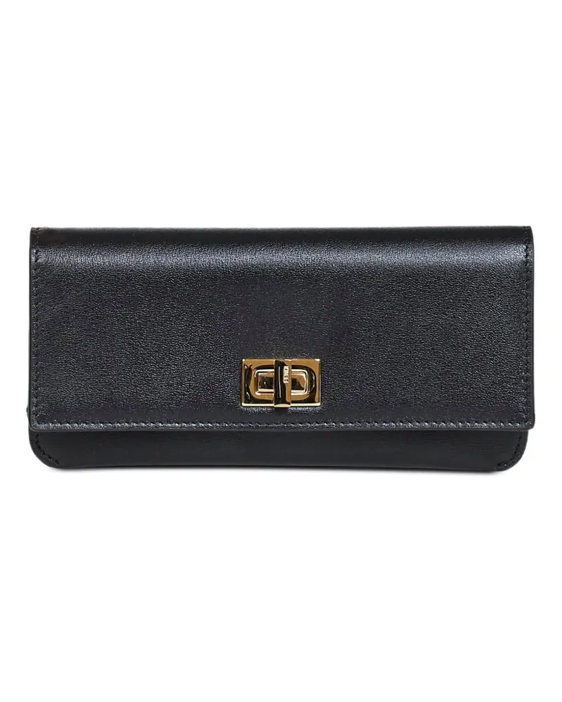 Fendi twist-lock leather wallet - Schwarz Schwarz