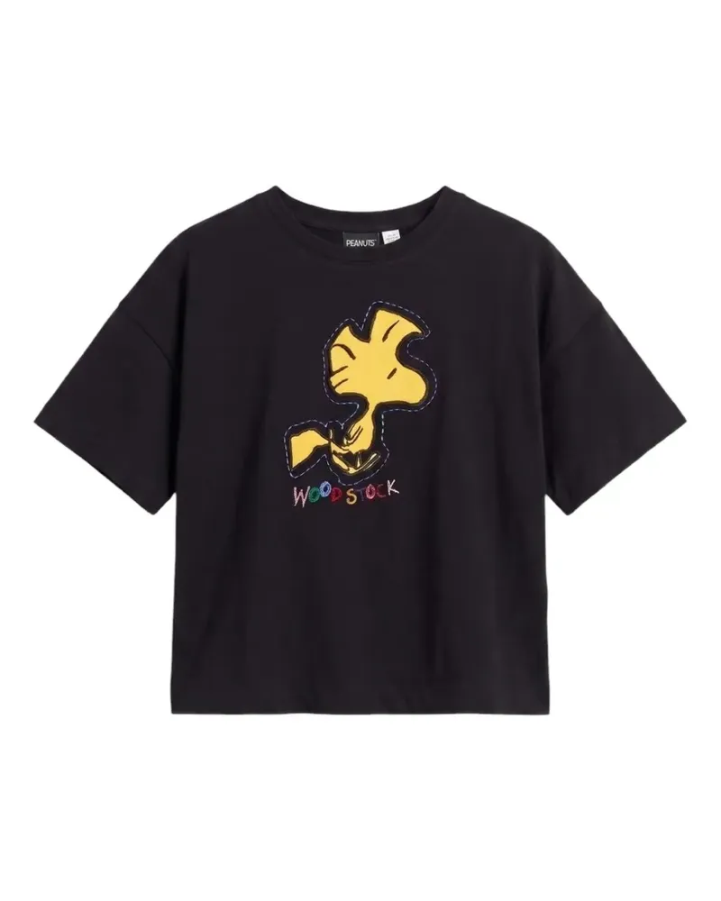 Chinti & Parker Woodstock T-Shirt mit Stickerei - Schwarz Schwarz