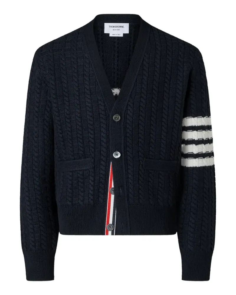Thom Browne Anchor Cardigan mit Streifen-Intarsie - Blau Blau