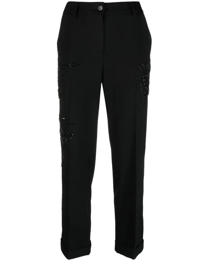 P.A.R.O.S.H. P.A.R.O H. Cropped-Hose mit Stickerei - Schwarz Schwarz