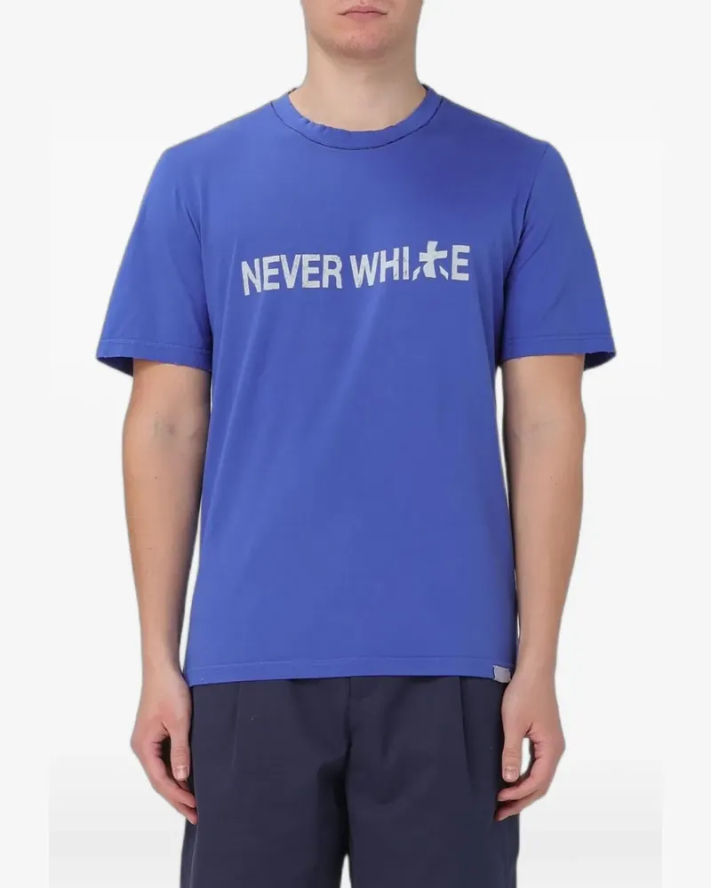 Premiata slogan-print T-shirt - Blau Blau
