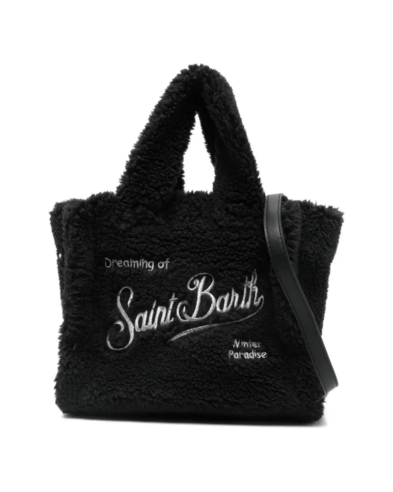 MC2 Saint Barth mini Vanity teddy embroidered tote bag - Schwarz Schwarz