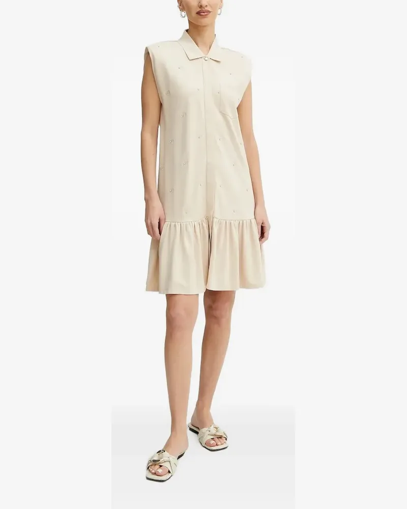 Liu Jo Verziertes Minikleid mit Rüschensaum - Nude Nude
