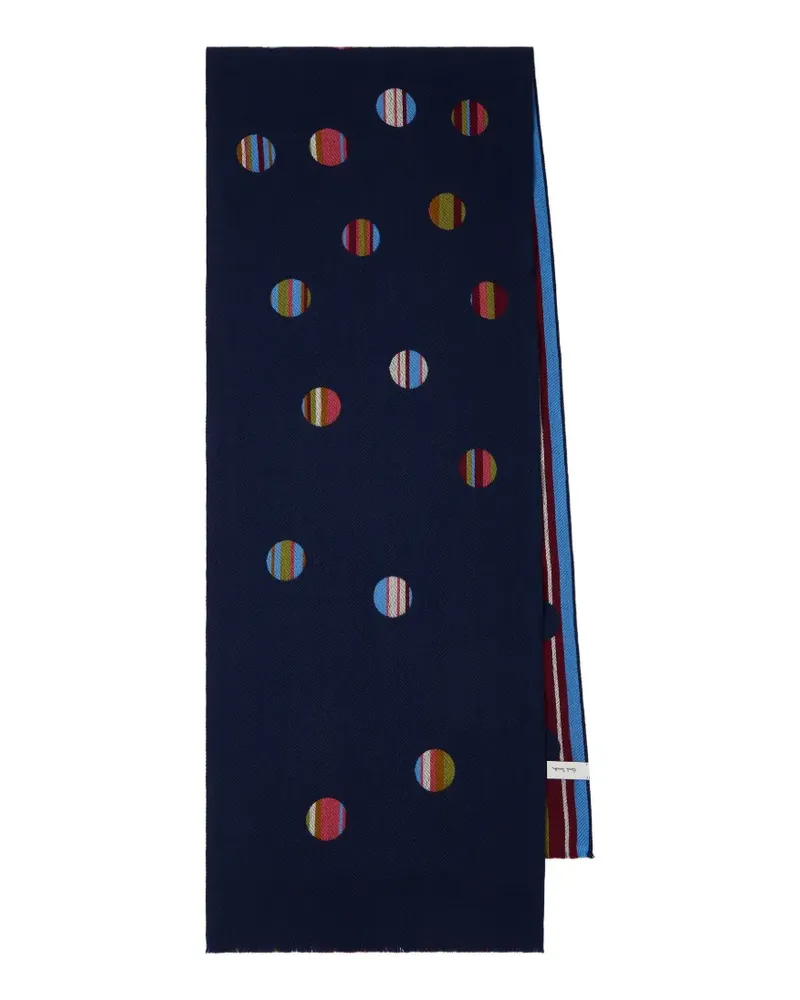 Paul Smith striped polka-dot scarf - Blau Blau