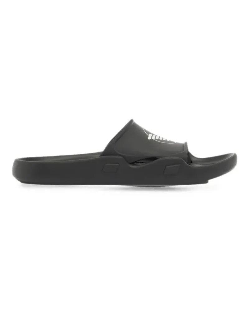 Emporio Armani logo-print slip-on sandals - Schwarz Schwarz