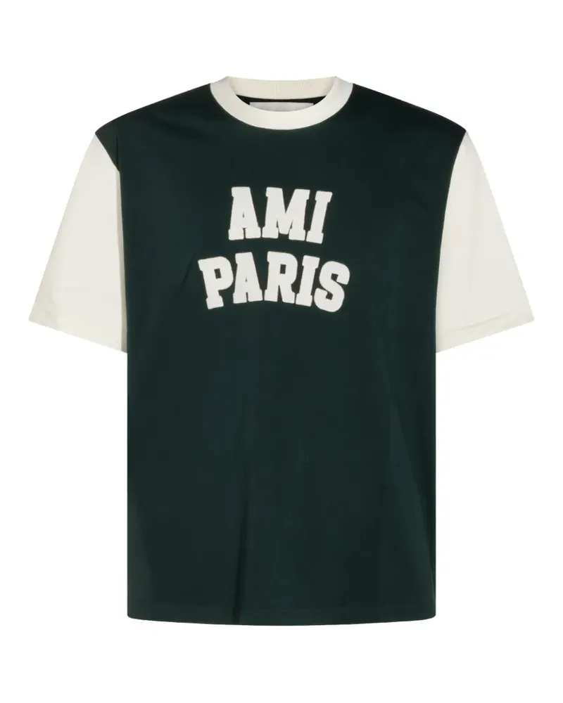 AMI Paris logo-appliqué T-shirt - Grün Grün